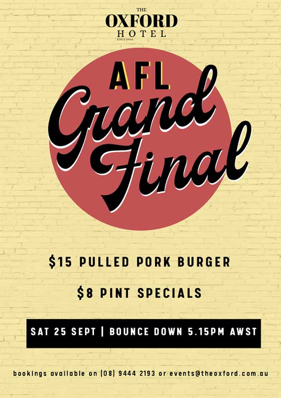 2021 AFL Grand Final - The Oxford Hotel